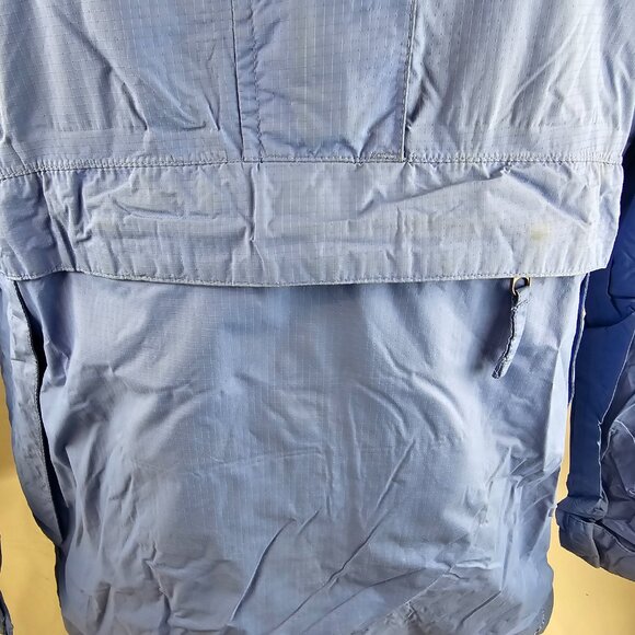 LL Bean Jacket Womens Medium Blue Rain Windbreaker Hooded Nylon Outdoors Light - Picture 3 of 14